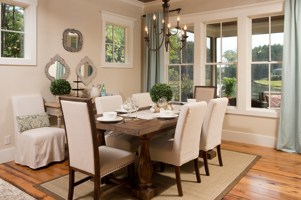 Sherwin Williams Softer Tan for Rustic Dining Room with Centerpiece
