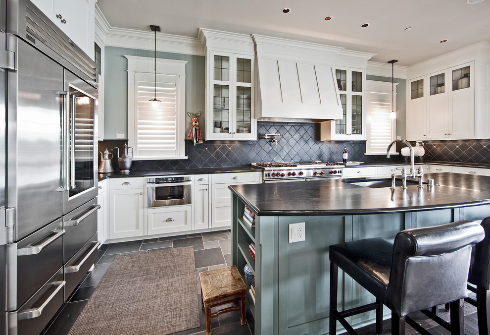 Skyward Mercer Island for Transitional Kitchen with White Plantation Shutters