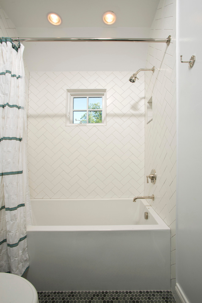Subway Tile Patterns for Traditional Bathroom with Mclean Design Build