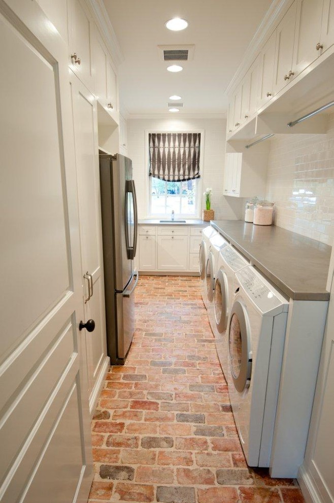 Sunbelt Lighting for Traditional Laundry Room with Roman Shades