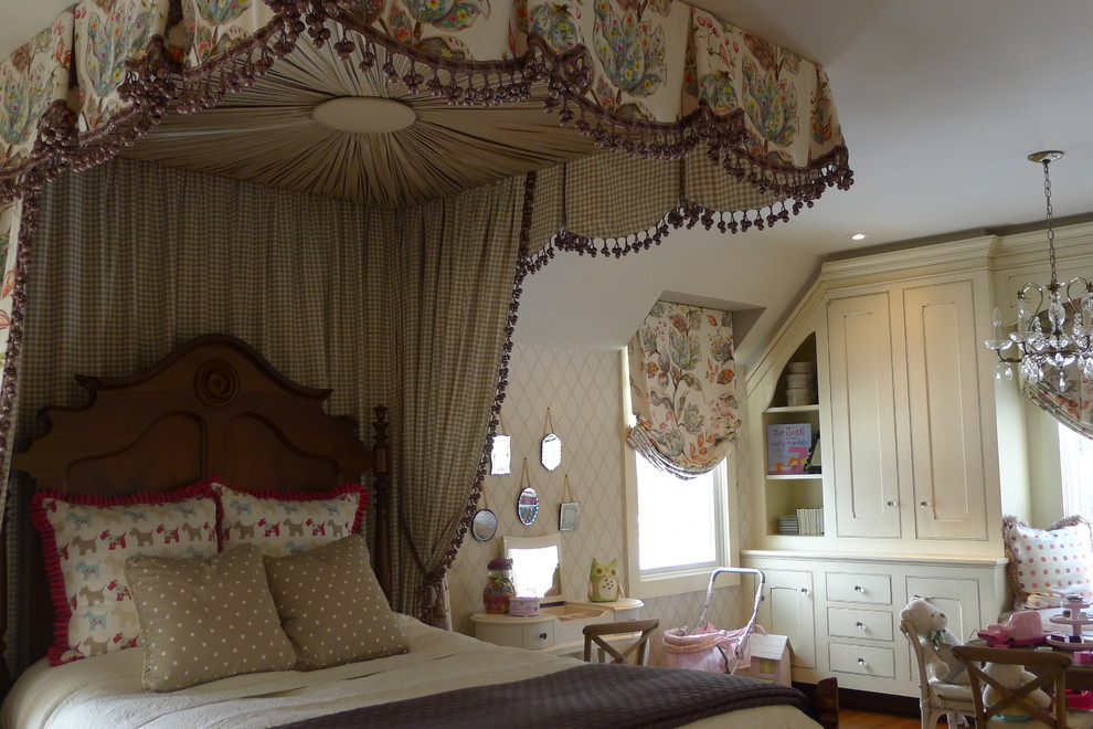 Tea and Crumpets for Traditional Bedroom with Large Mirror