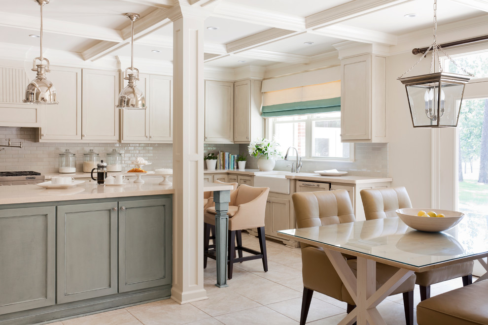 Top Loader vs Front Loader for Transitional Kitchen with Trestle Table