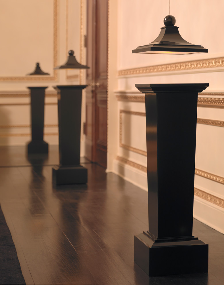 Torchere for Traditional Spaces with Lacquer