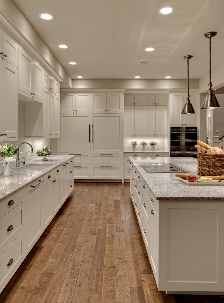 Turn Style for Transitional Kitchen with White Kitchen