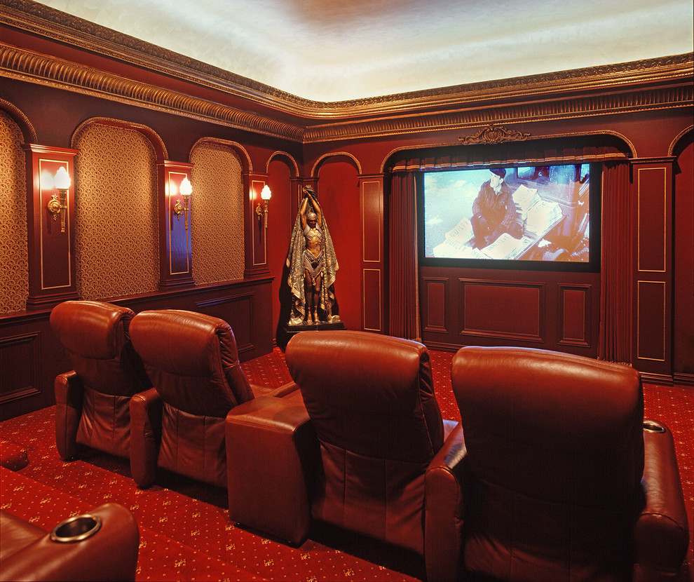 Vernon Hills Theater for Traditional Home Theater with Molding and Trim