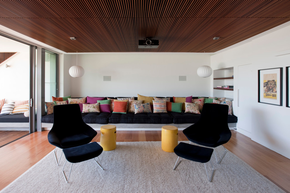 Walter Knoll for Contemporary Family Room with George Nelson Bubble Lamps