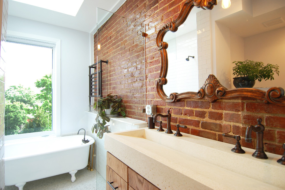 Washington Dc Points of Interest for Eclectic Bathroom with Unique Trough Sink