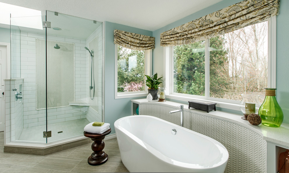 Windermere Portland for Traditional Bathroom with Window Treatments