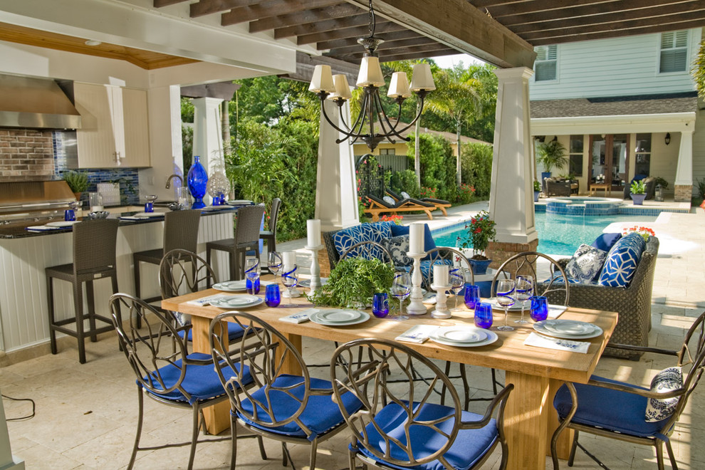 Woodard Properties for Transitional Exterior with Teak Atble
