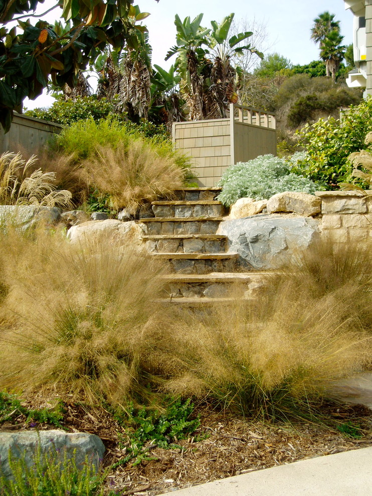Xeriscaping for Craftsman Landscape with Boulder