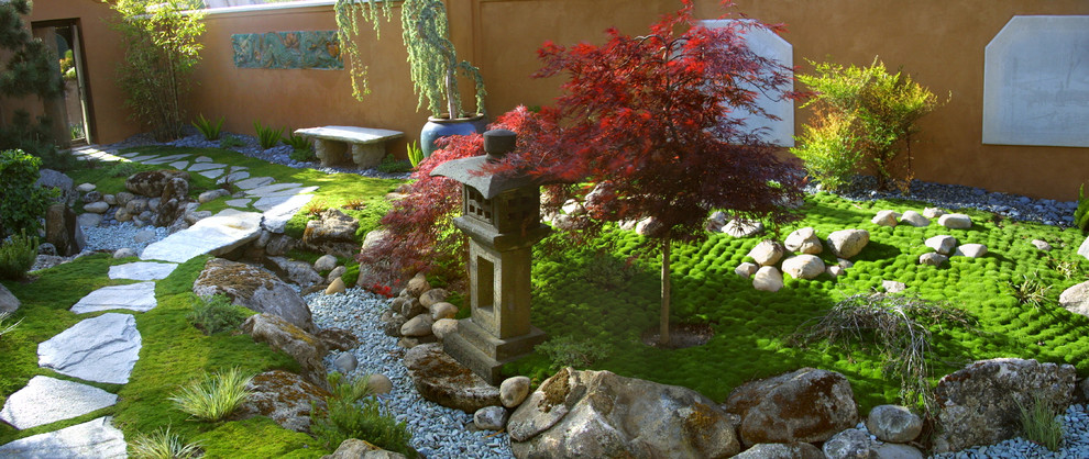 Zeon Zoysia for Asian Landscape with Garden Wall
