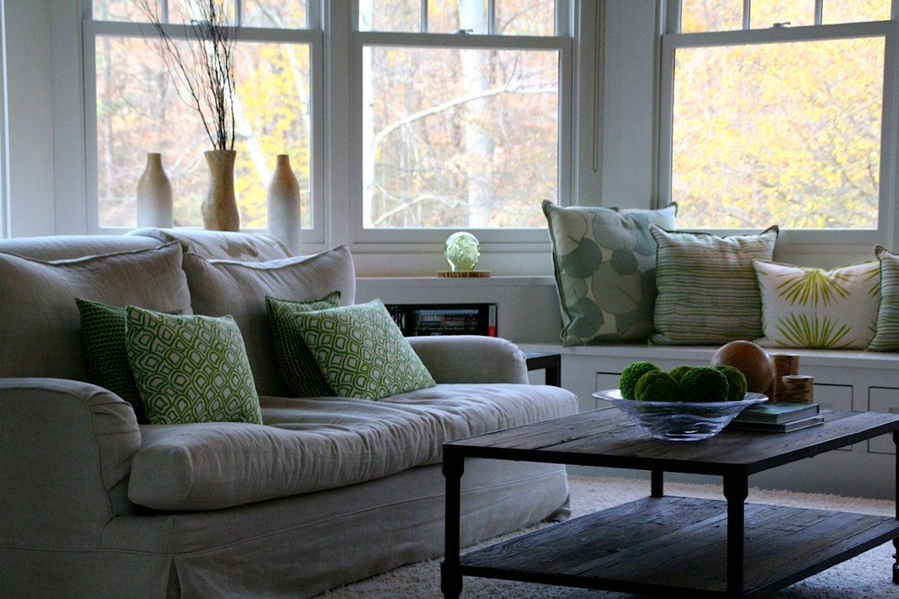 12x12 Area Rugs Family Room Transitional with Beamed Ceiling Green Leather