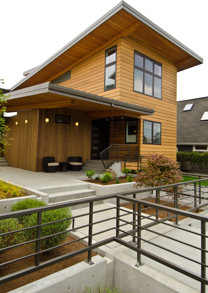 24x24 Concrete Pavers Exterior Contemporary with Concrete Hardscaping Large Window