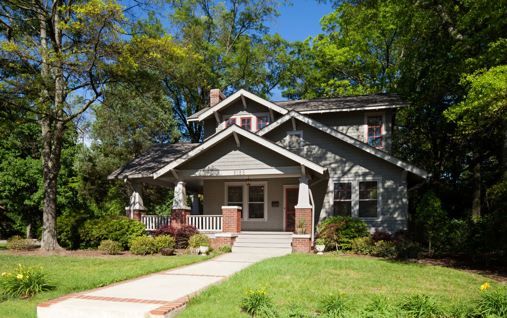 2nd Story Additions Exterior Craftsman with Brick Chimney Eaves Grass