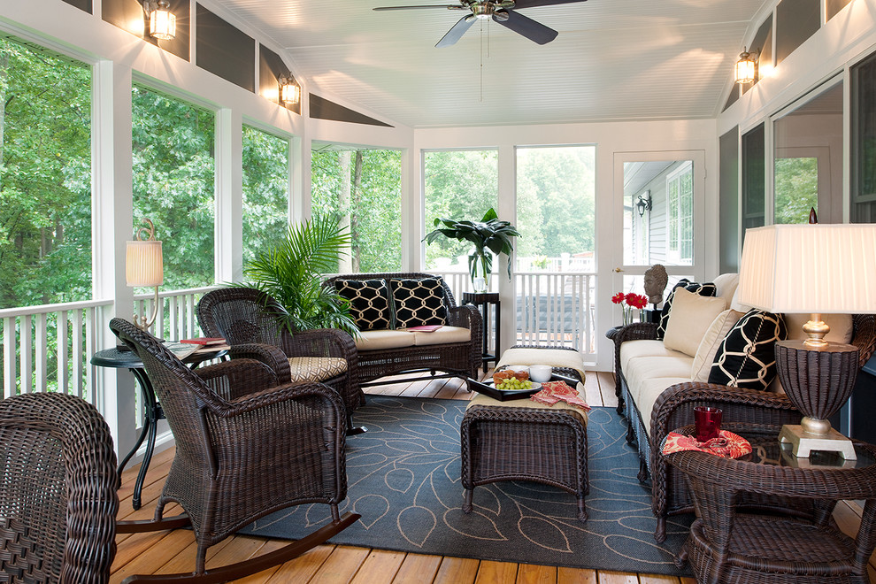 3 Season Porch Furniture Porch Traditional with Area Rug Ceiling Fan