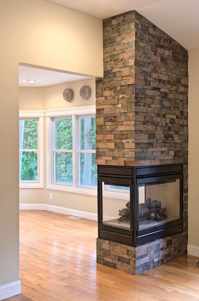 3 Sided Gas Fireplace Living Room Modern with 3 Sided Gas Fireplace Maple
