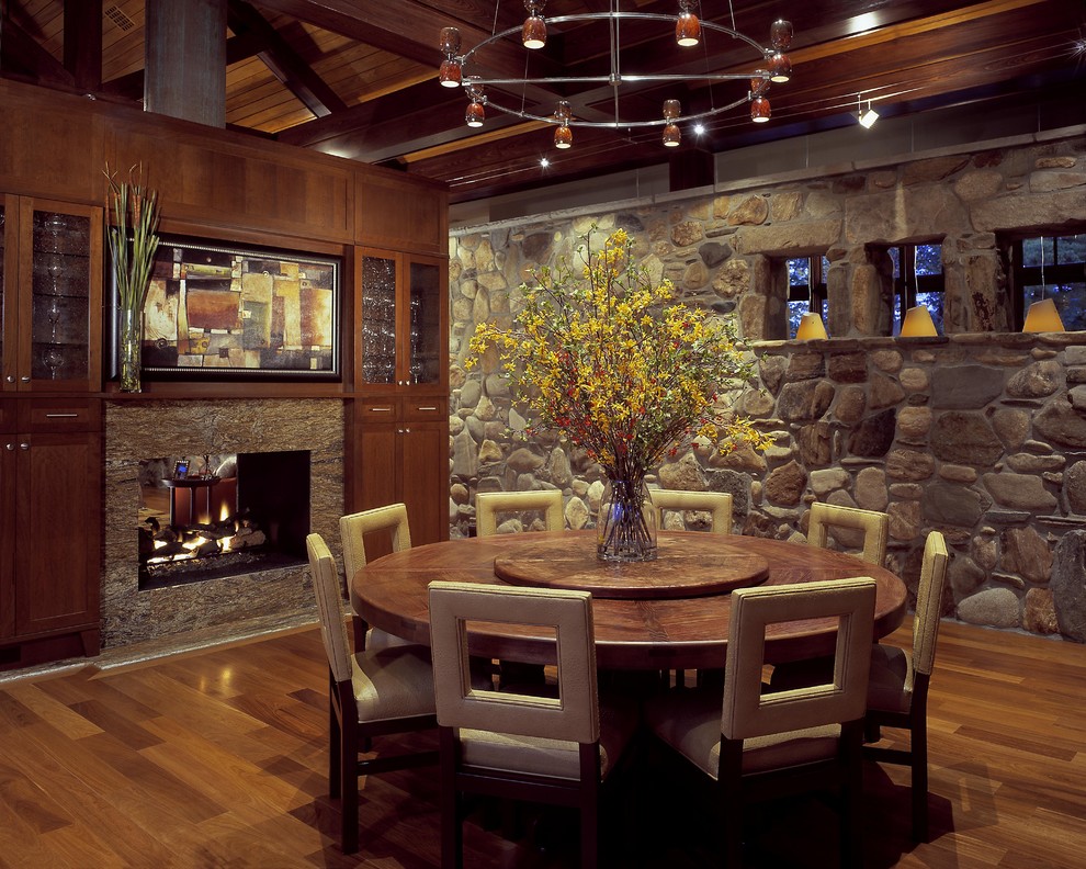 36 Round Dining Table Dining Room Rustic with Built in Storage Cabin