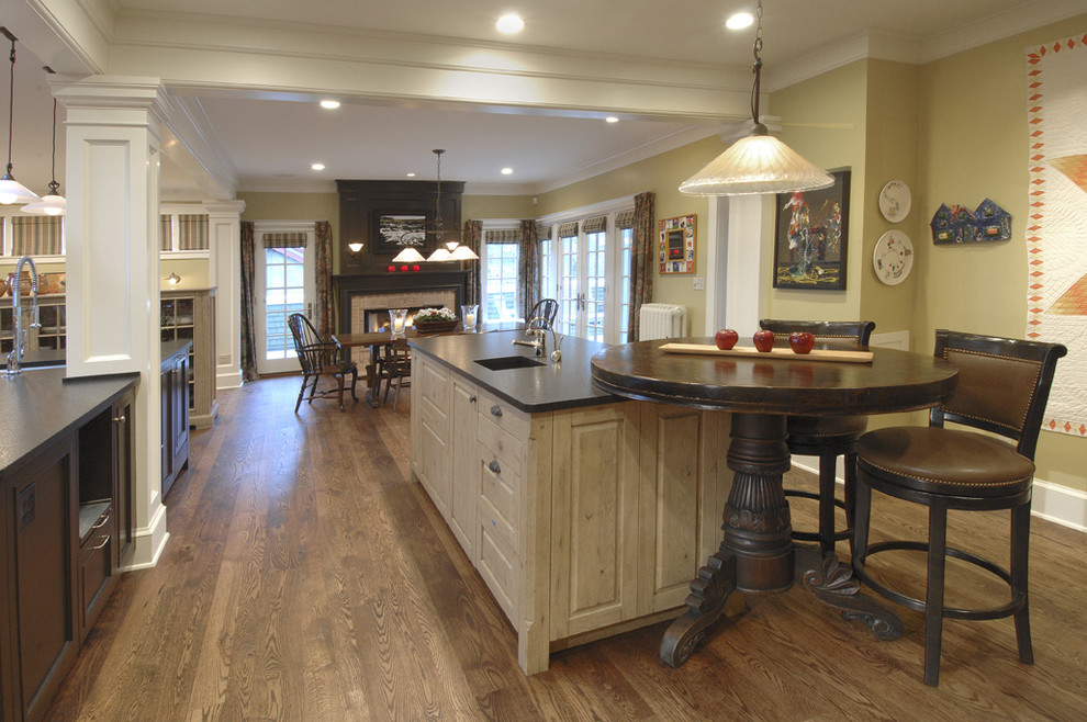 36 Round Pedestal Table Kitchen Traditional with Breakfast Bar Ceiling Lighting