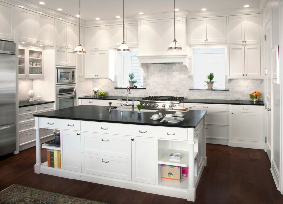 3x6 Subway Tile Kitchen Traditional with Baseboards Ceiling Lighting High
