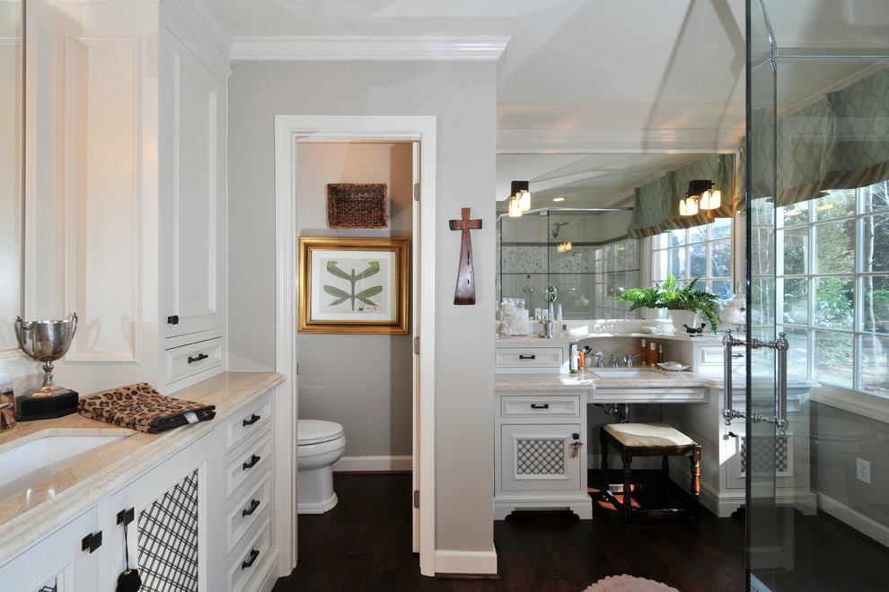 46 Bathroom Vanity Bathroom Eclectic with Dark Floor Dressing Table