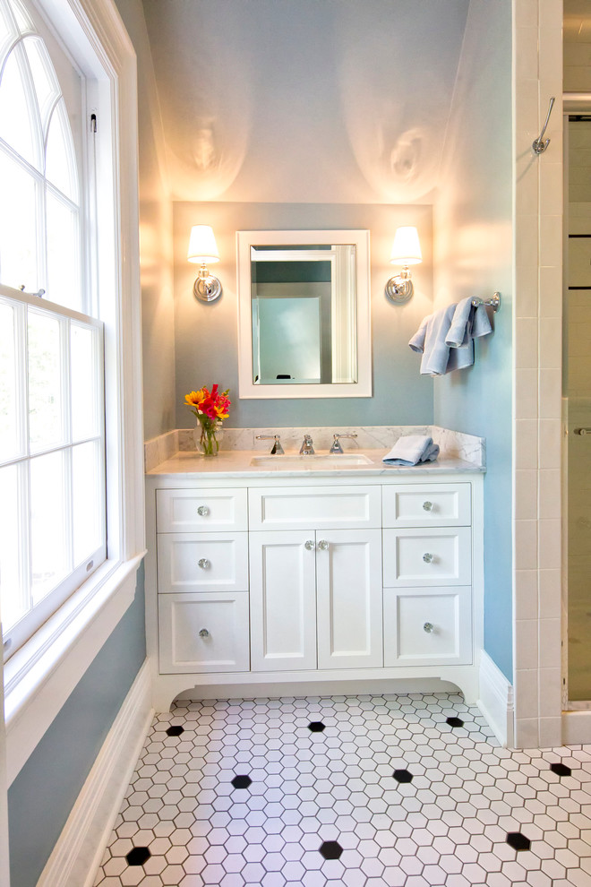 48 Inch Vanity Bathroom Traditional with Baseboards Bathroom Floor Bathroom