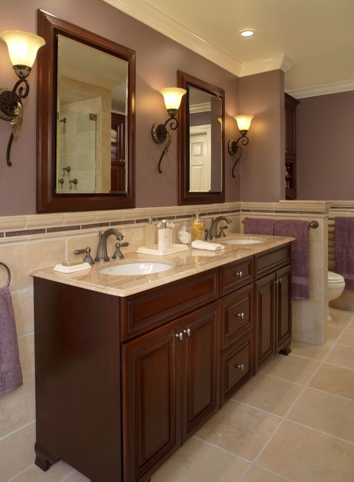 60 Inch Vanity Bathroom Traditional with Accent Tile Bath Accessories