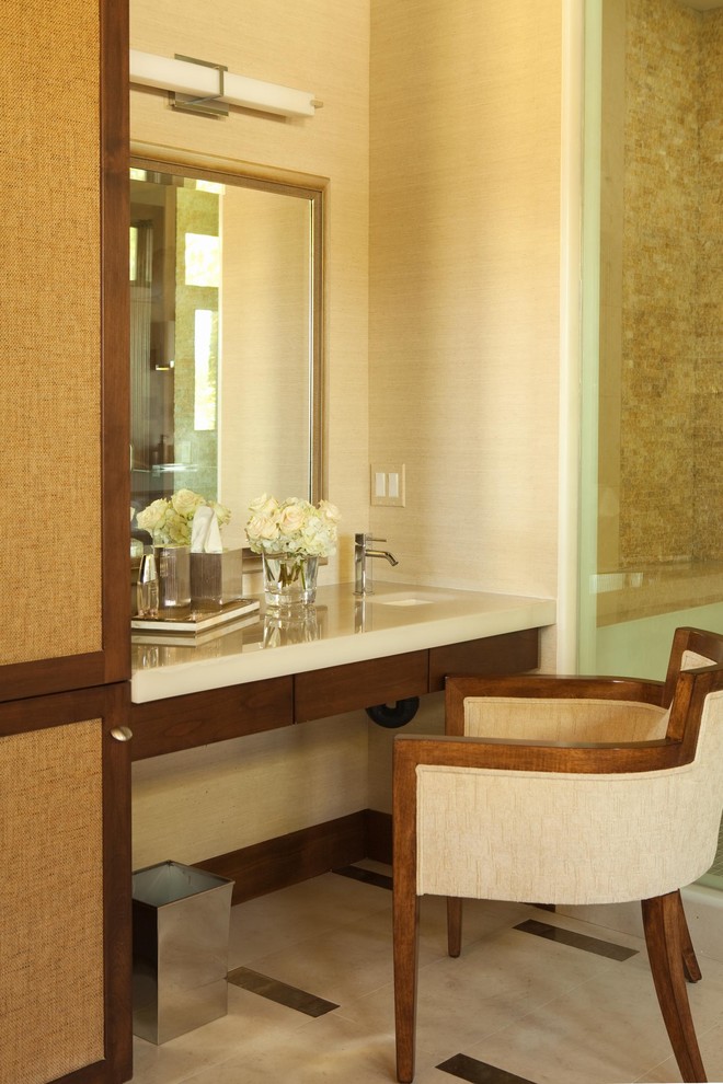 60 Vanity Single Sink Powder Room Contemporary with Bath Accessories Bathroom Mirror