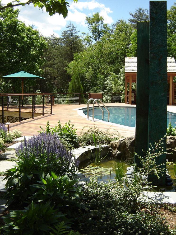 Above Ground Pool Deck Ideas Landscape Rustic with Aquatic Garden Deck Garden