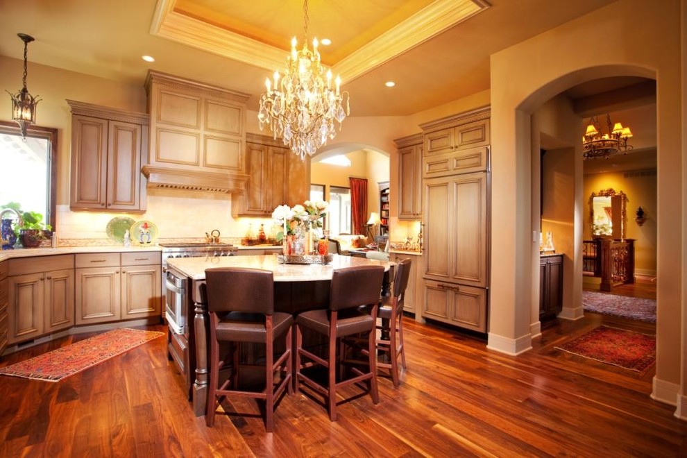 Acacia Flooring Review Kitchen Traditional with Accent Tile Backsplash Barstools