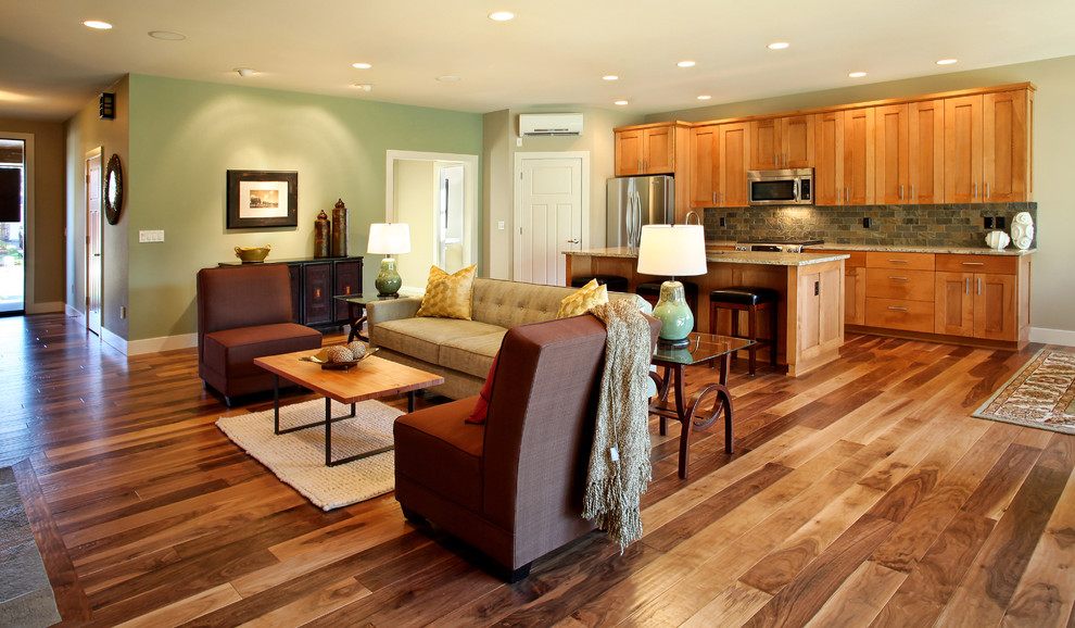Acacia Hardwood Flooring Family Room Contemporary with Acacia Wood Floor Beige