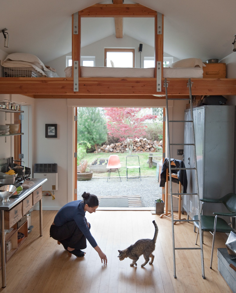 Adult Loft Beds Kitchen Eclectic with Arm Chair Gravel Ladder