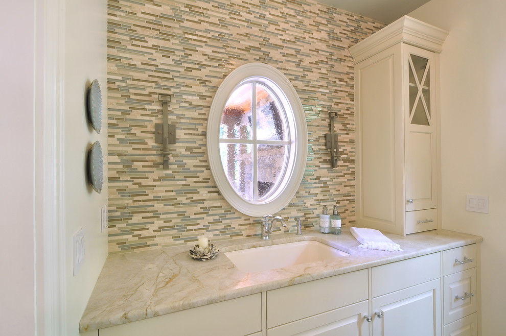 Alternative to Granite Countertops Kitchen Traditional with Antique Glass Bubble Glass
