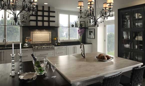Alternative to Granite Countertops Kitchen with Black and White Black