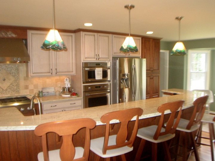 Ambrosia White Granite Kitchen Traditional with None 1