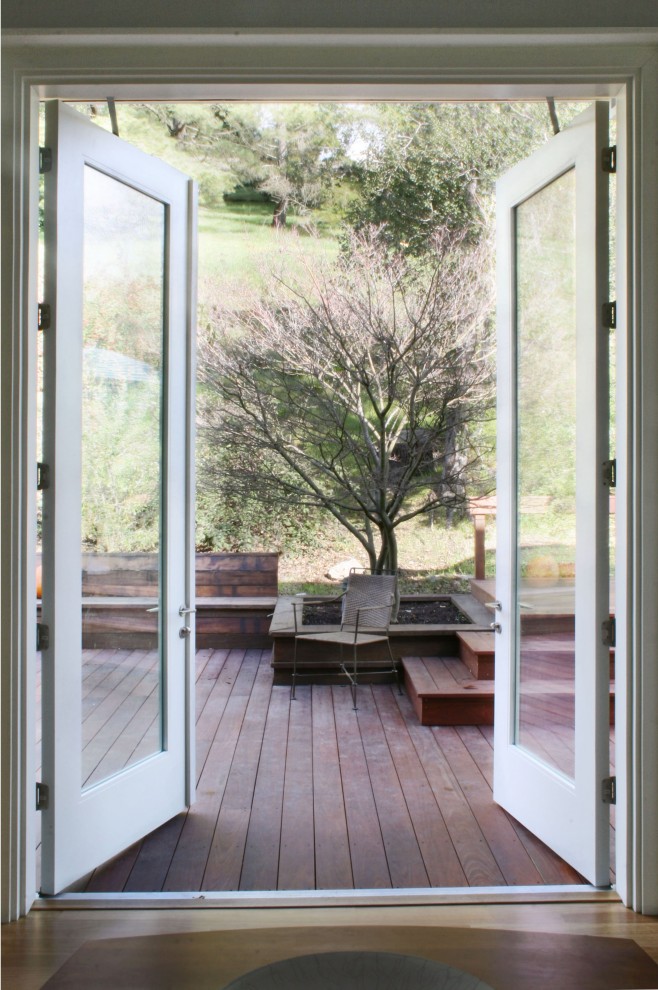 Andersen Patio Doors Entry Transitional with Built in Bench Deck