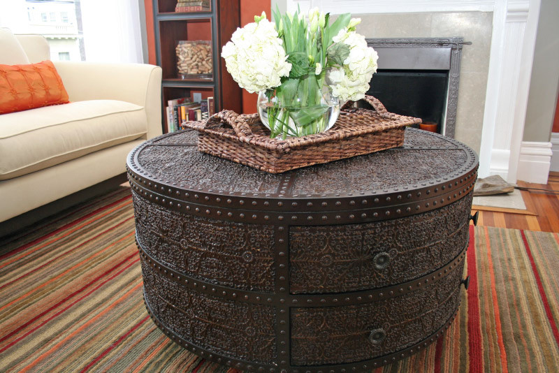 Antique Coffee Table Living Room Contemporary with Autumn Colors Burnt Orange