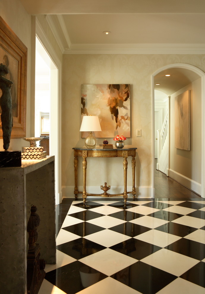 Antique Console Table Entry Traditional with Arch Architectural Elements Artwork