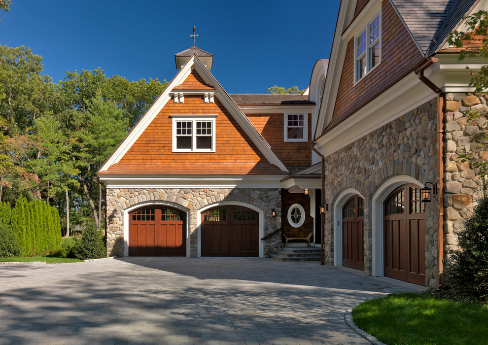 Arched Garage Doors Exterior Traditional with Brick Paving Carriage Doors