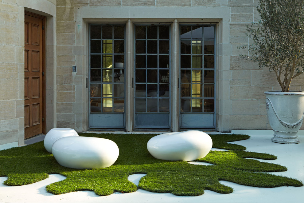 Artificial Grass Cost Landscape Contemporary with Courtyard Cut Grass Doorway