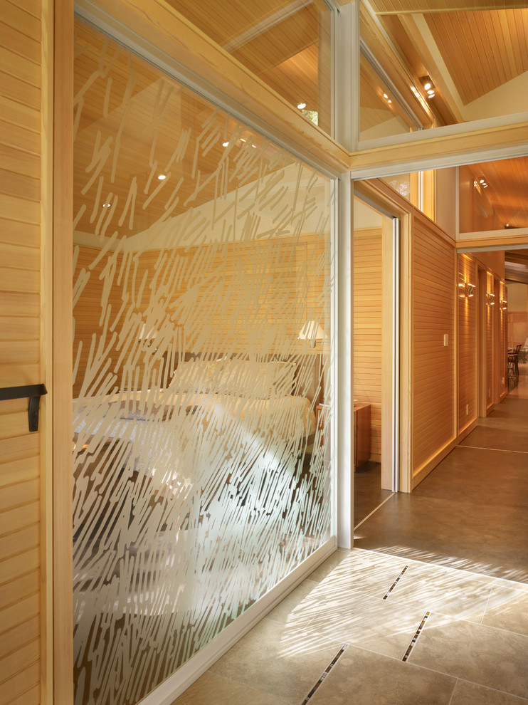Artscape Window Film Hall Midcentury with Decorative Glass Exposed Beams