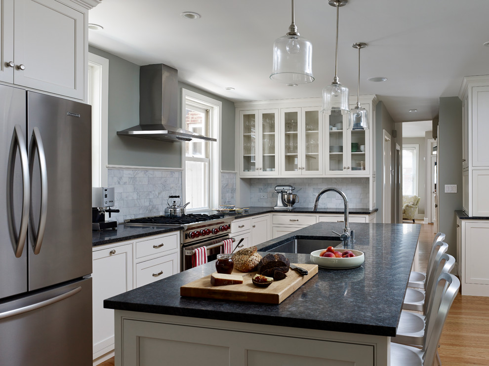 Ash Kitchen Cabinets Kitchen Traditional with Aluminum Counter Stools Glass