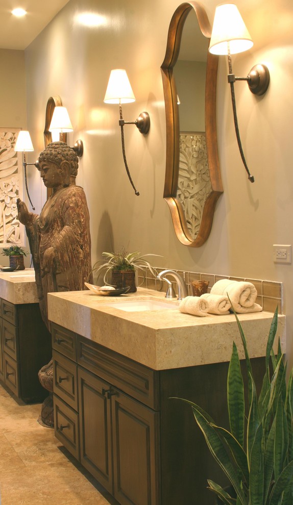 Asian Bathroom Vanities Bathroom Eclectic with Bathroom Becadouche Glass Tile