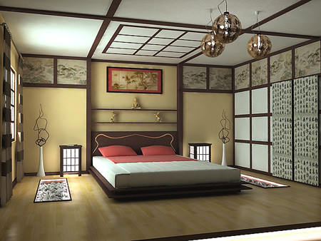 Asian Bed Frame Bedroom Asian with None 