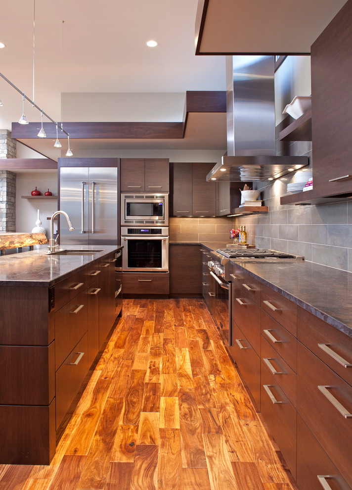 Asian Walnut Flooring Kitchen Contemporary with Asian Walnut Floors Clerestory