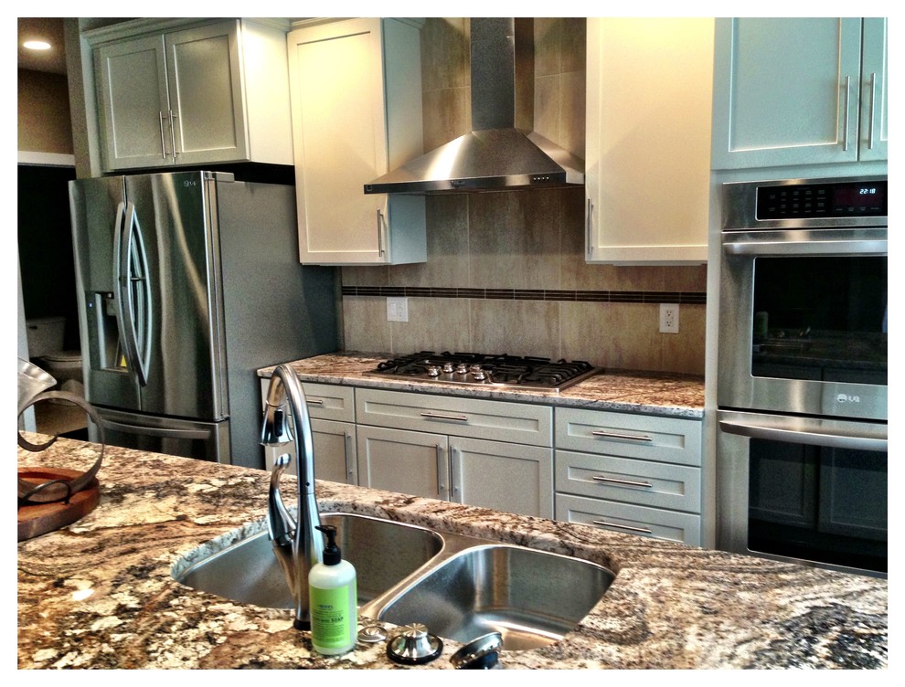 Asian Walnut Hardwood Spaces Contemporary with Ceramic Tile Hardwood Flooring