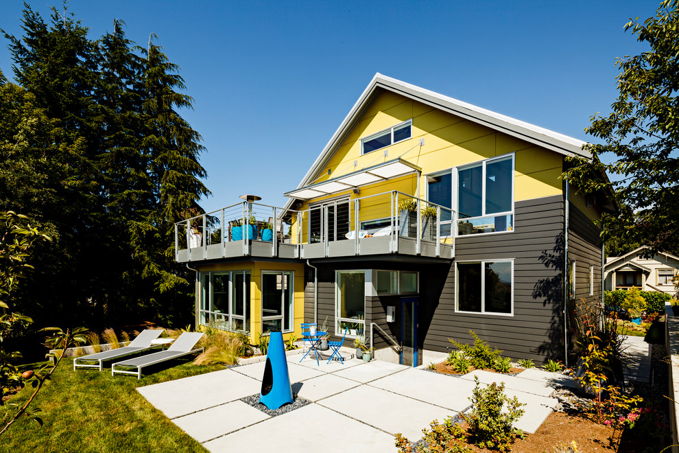 Awnings for Decks Exterior Contemporary with Accent Color Awning Balcony