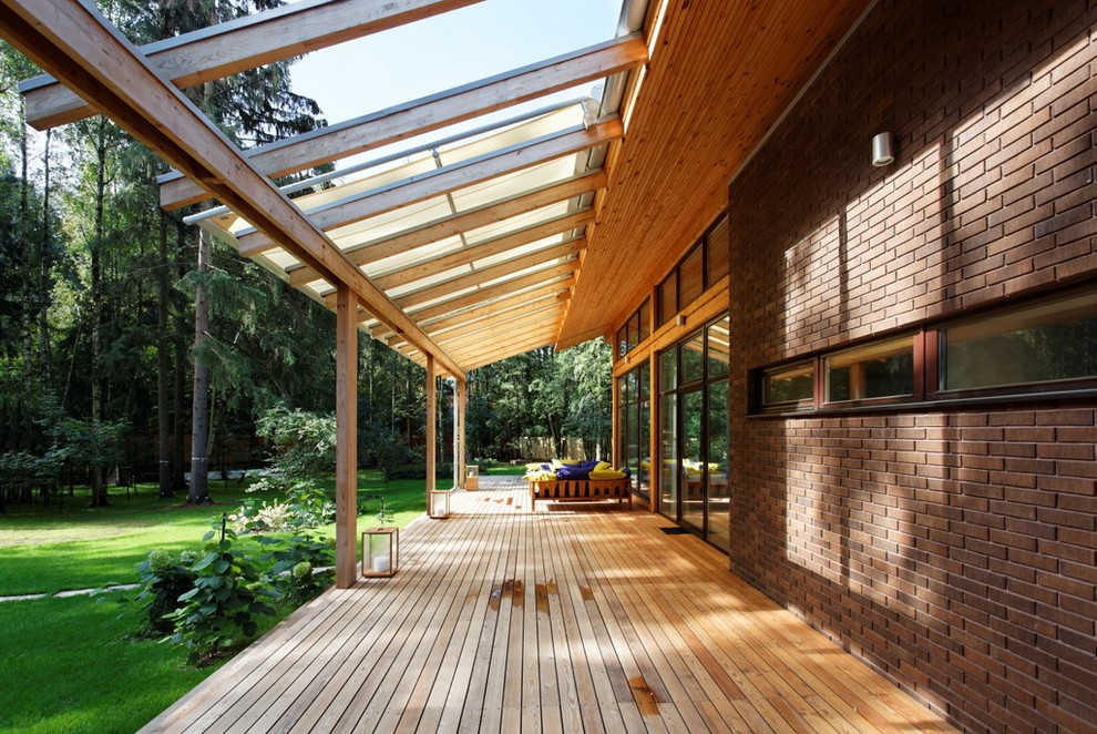 Awnings for Decks Porch Contemporary with Brick Covered Porch Floor
