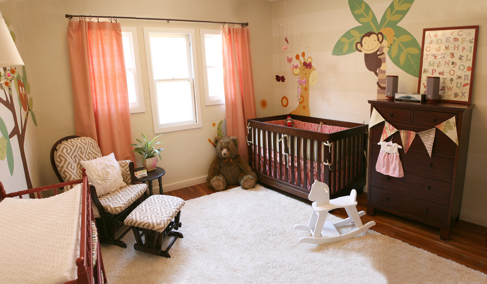 Baby Girl Nursery Themes Nursery Contemporary with Area Rug Bunting Chest