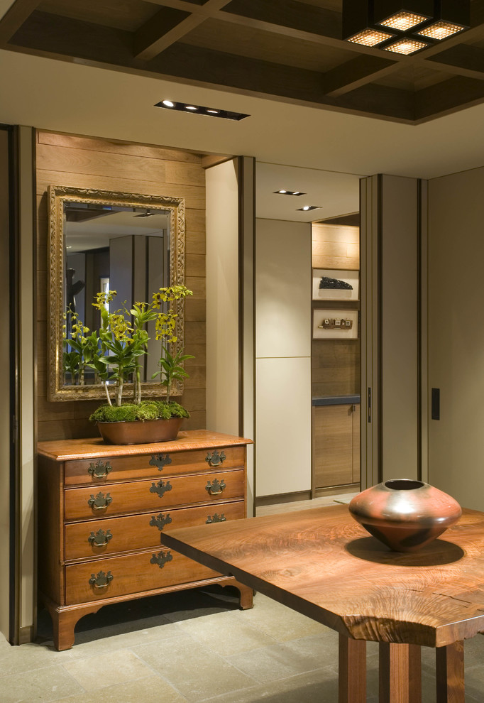 Bachelor Chest Furniture Entry Asian with Bronze Baseboard Bronze Trim