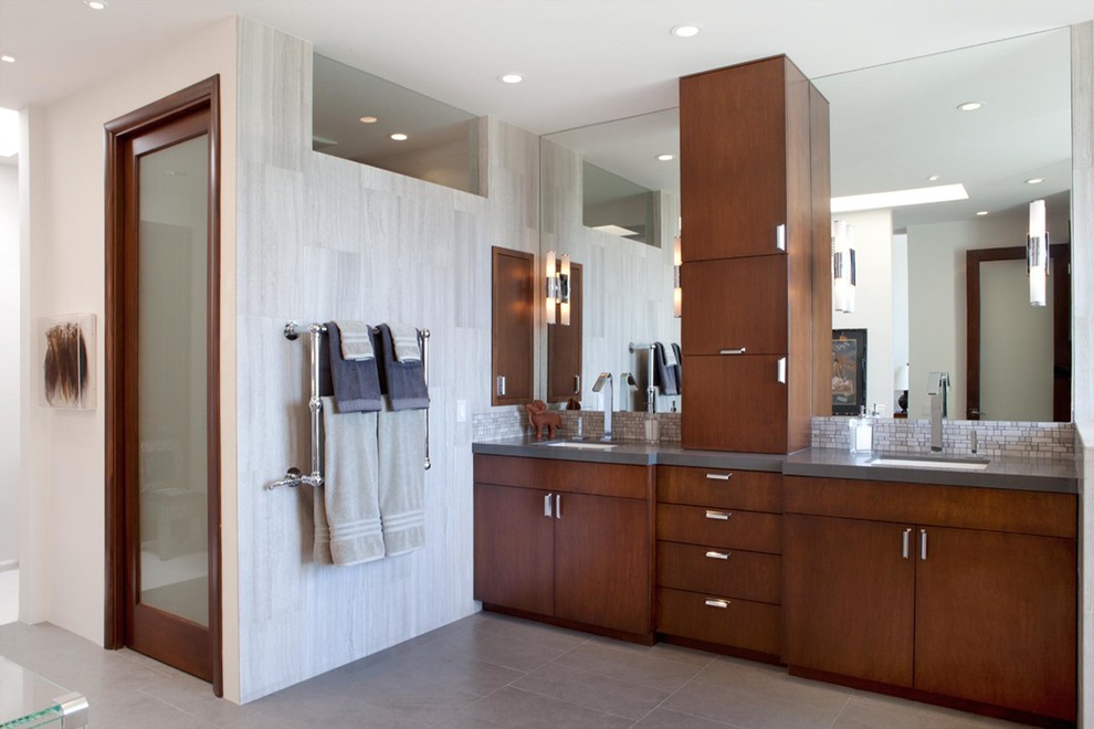 Backlit Bathroom Mirror Bathroom Contemporary with Bathroom Faucet Bathroom Floor